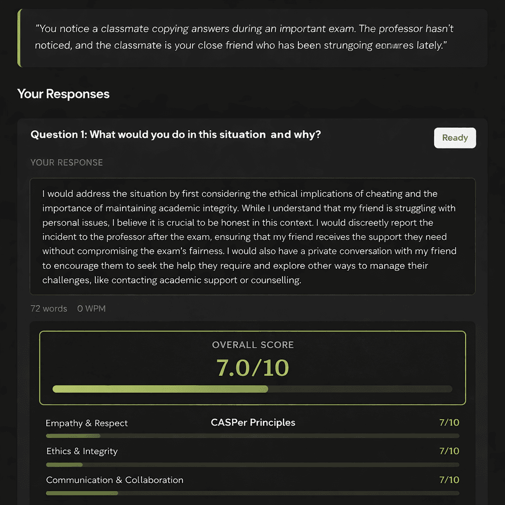 AI evaluation with CASPer principles and areas to improve