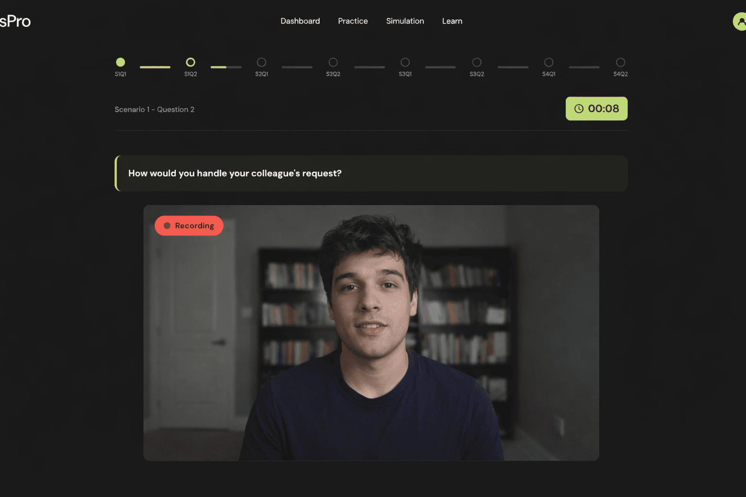 Video response recording for CASPer practice